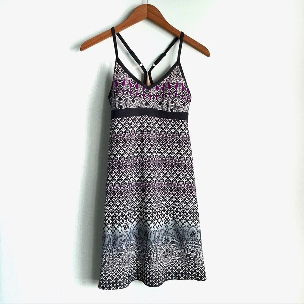 Athleta Shorebreak purple and grey athletic racerback dress